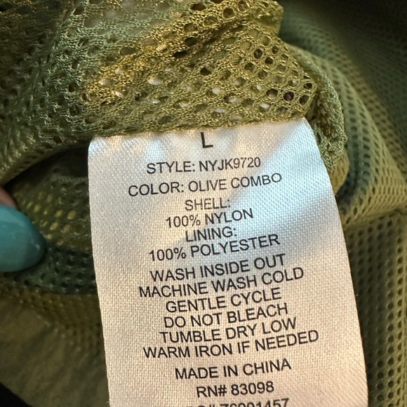 CISONO LA Cropped Hooded Starter Windbreaker Green Neutral Tone Jacket, Large - Picture 8 of 12